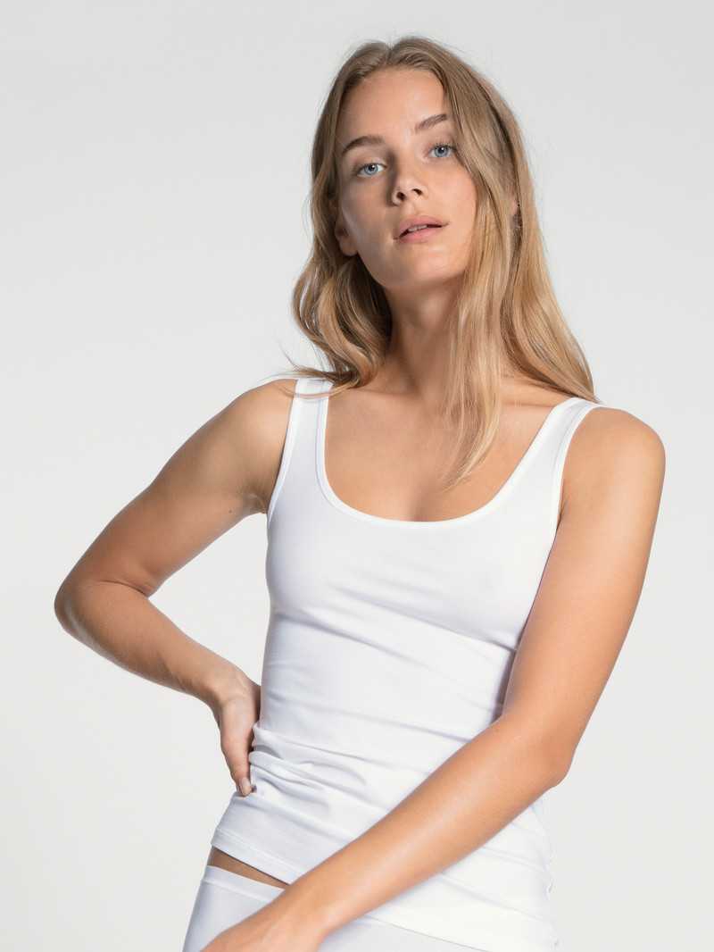 Women Calida Natural Comfort Tank Top Underwear Weiss | 807452-OAU