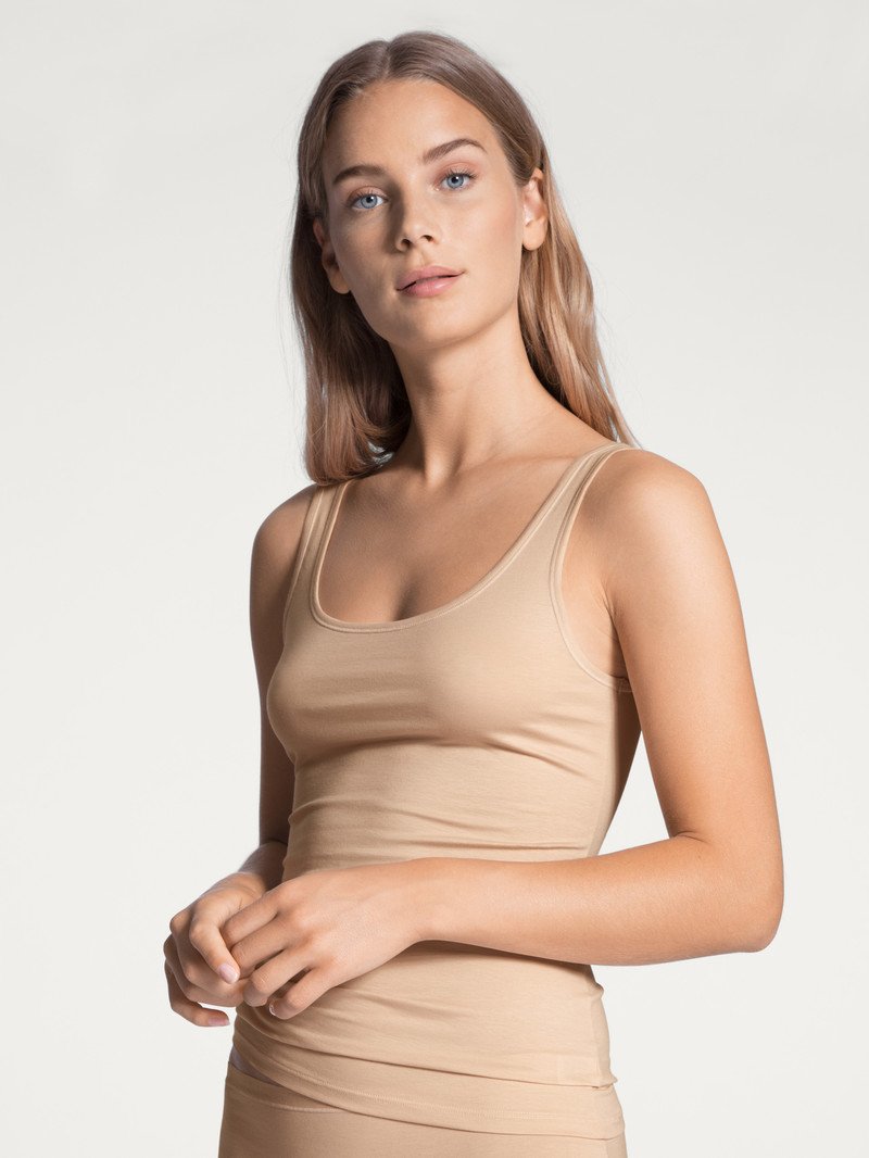 Women Calida Natural Comfort Tank Top Underwear Rose Teint | 648105-KWU