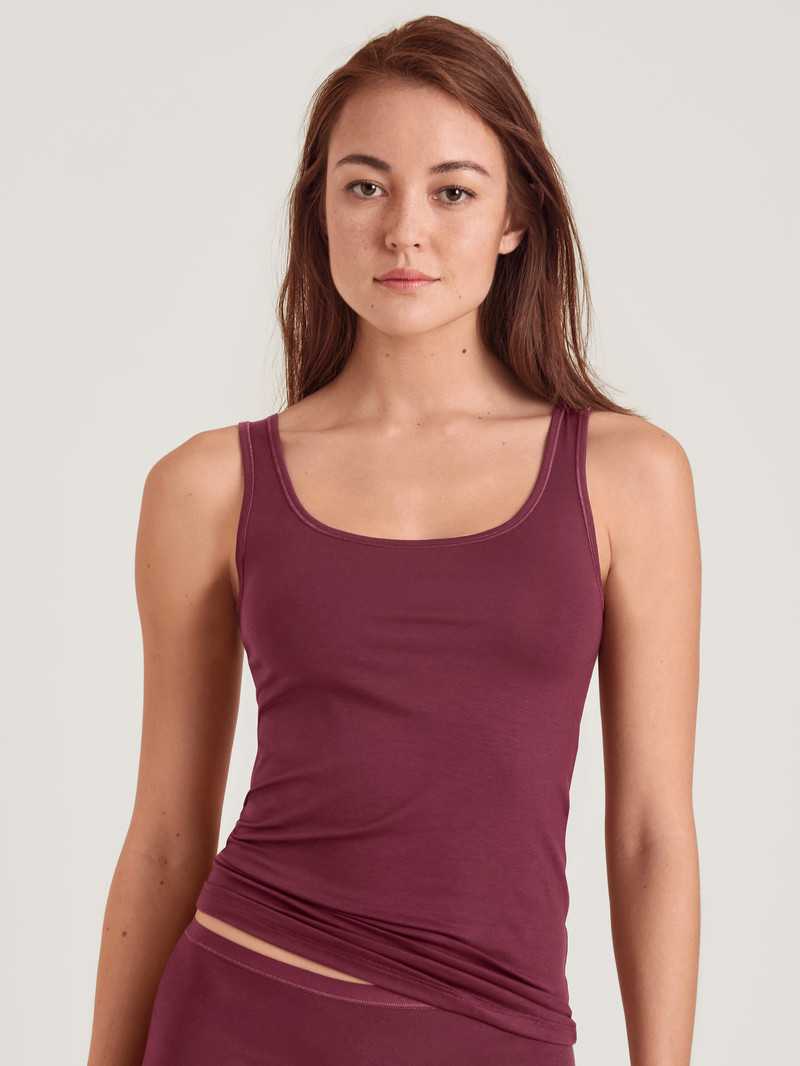 Women Calida Natural Comfort Tank Top Underwear English Red | 450162-VXM