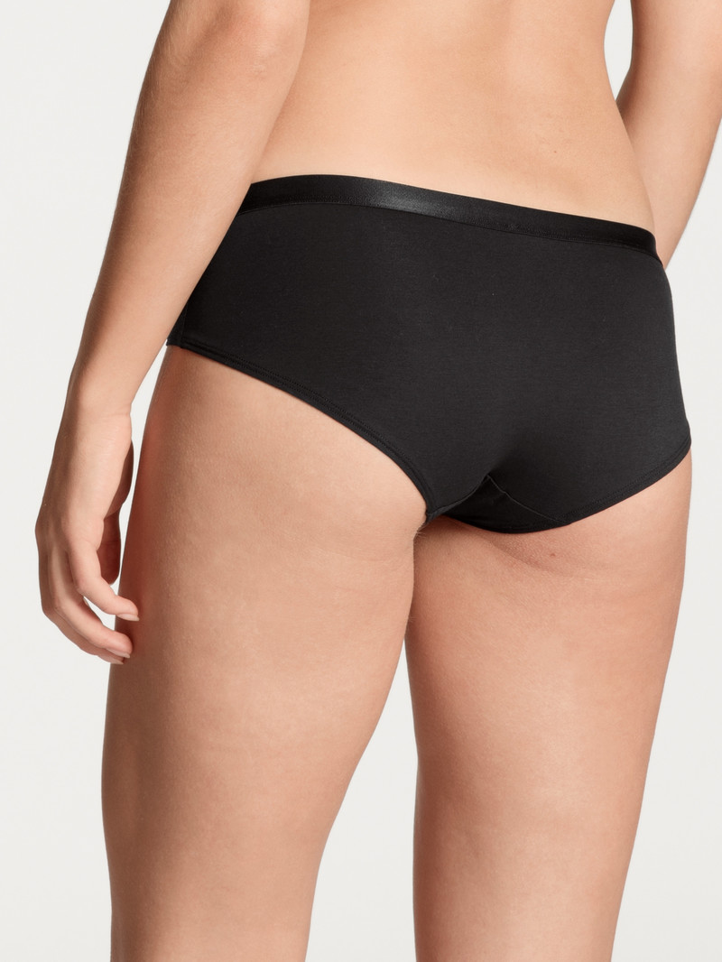 Women Calida Natural Joy Panty Underwear Schwarz | 471286-FTQ