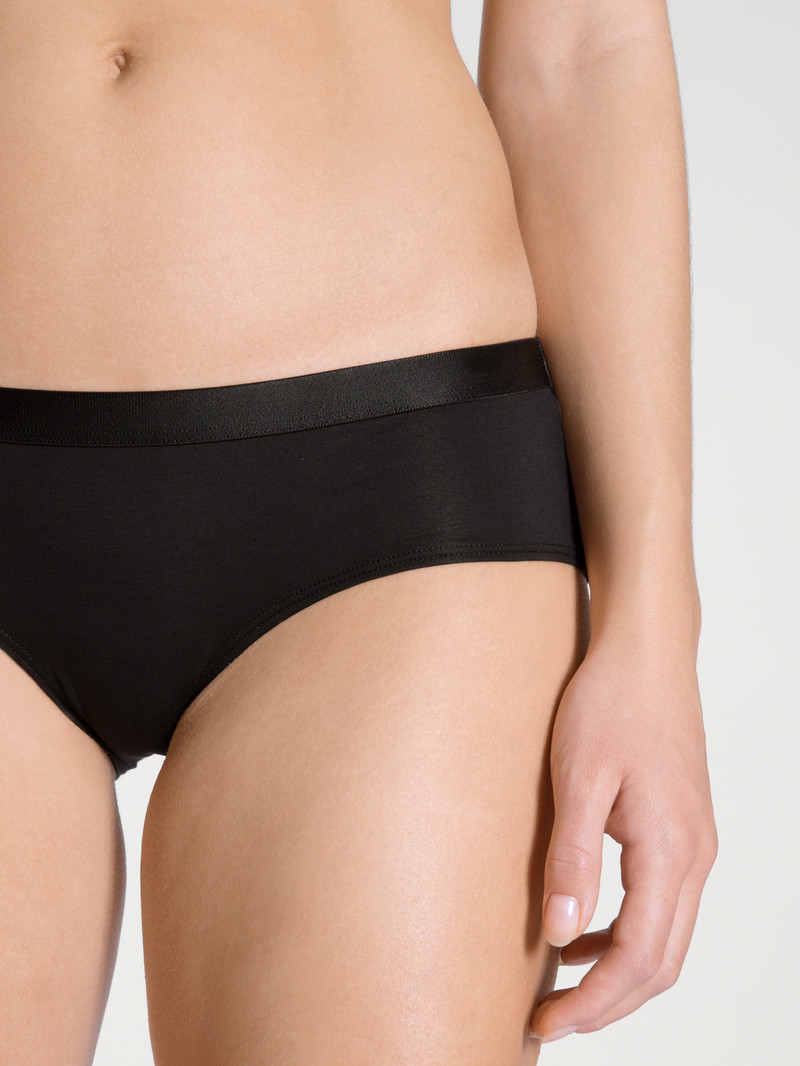 Women Calida Natural Joy Panty Underwear Schwarz | 471286-FTQ