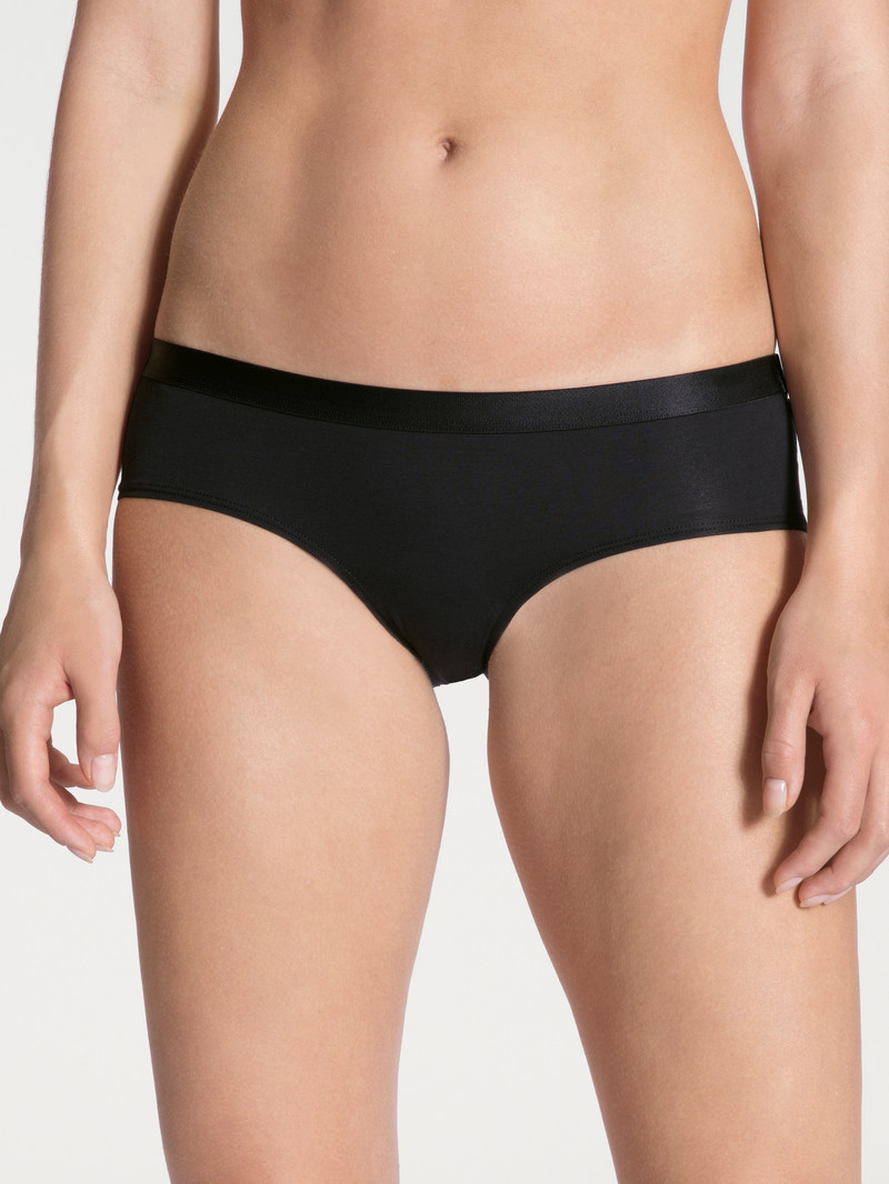 Women Calida Natural Joy Panty Underwear Schwarz | 471286-FTQ