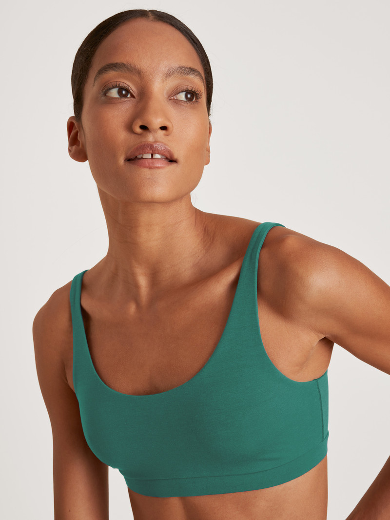 Women Calida Natural Skin Bustier, Cradle To Cradle Certified® Yoga Galapagos Green | 695048-BSH