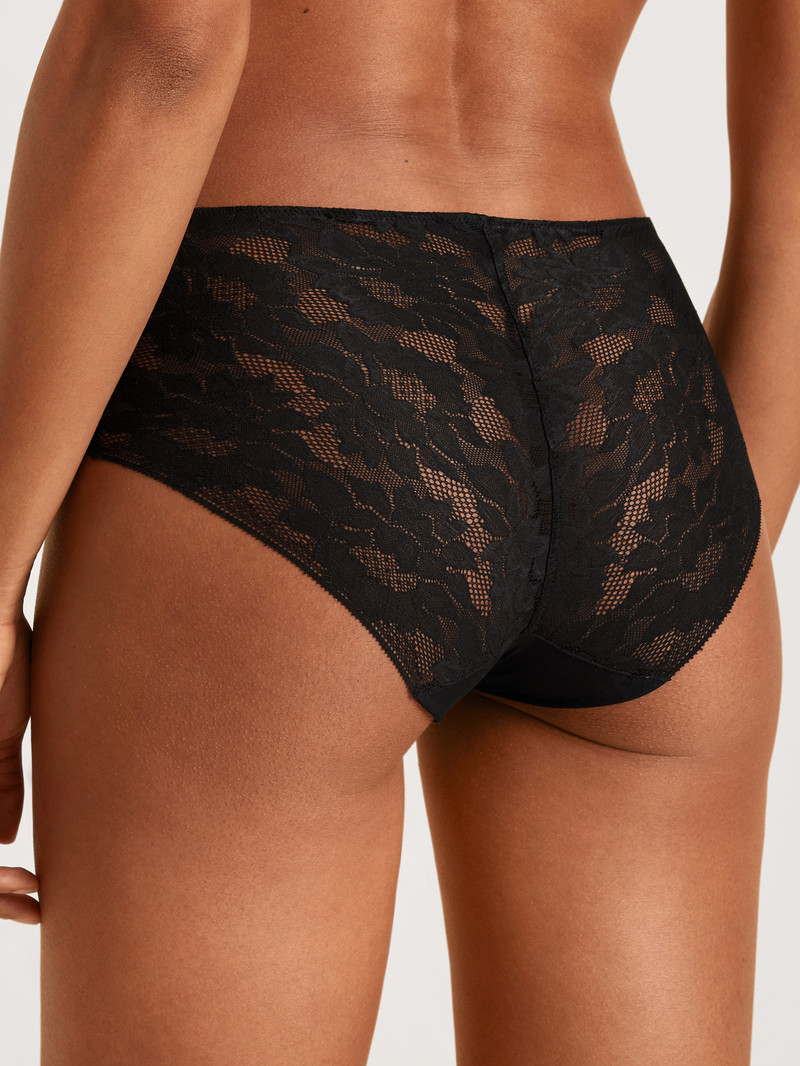 Women Calida Natural Skin Lace Brief, Cradle To Cradle Certified® Underwear Black C2c | 168274-CGL