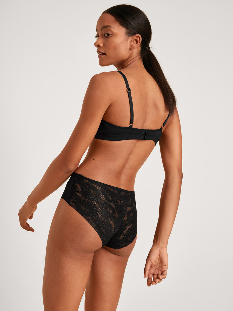 Women Calida Natural Skin Lace Brief, Cradle To Cradle Certified® Underwear Black C2c | 168274-CGL