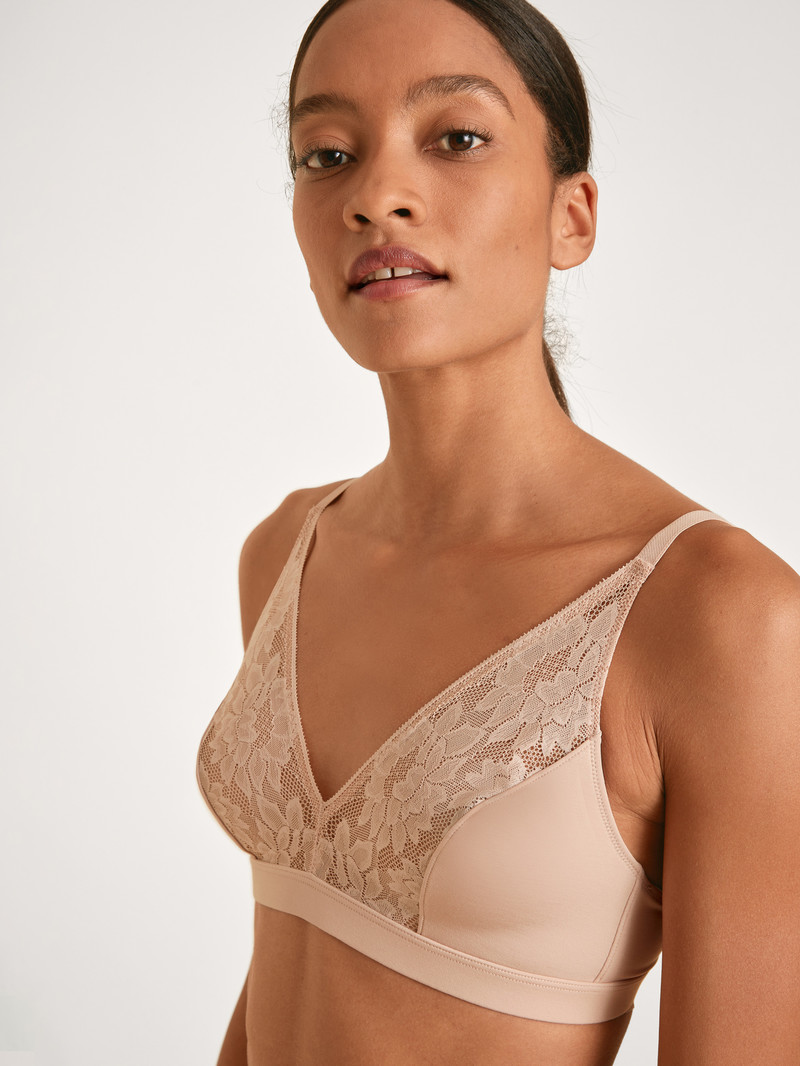 Women Calida Natural Skin Lace Soft Non-wired Bra, Cradle To Cradle Certified® Underwear Rose Teint | 304289-VWT