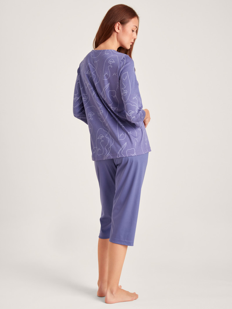 Women Calida Night Lovers 3/4 Pyjama Sleepwear Twilight Purple | 539172-AFD