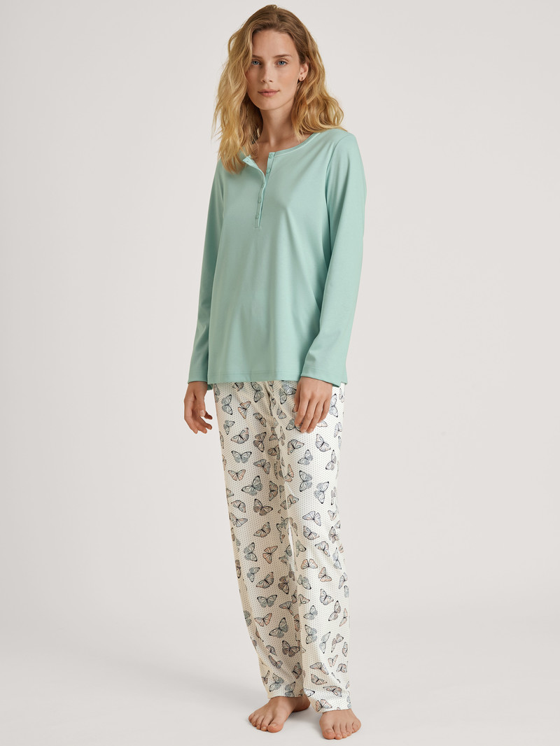 Women Calida Night Lovers Pyjama Sleepwear Glacier Blue | 276580-GYL