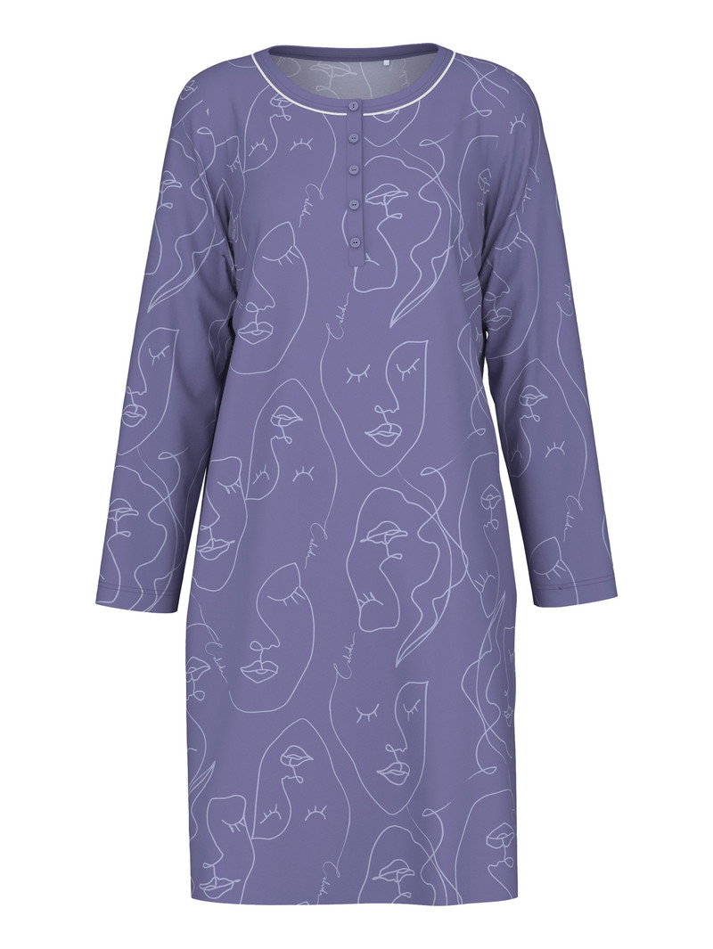 Women Calida Night Lovers Sleepshirt, Length 100cm Sleepwear Twilight Purple | 146378-WSM