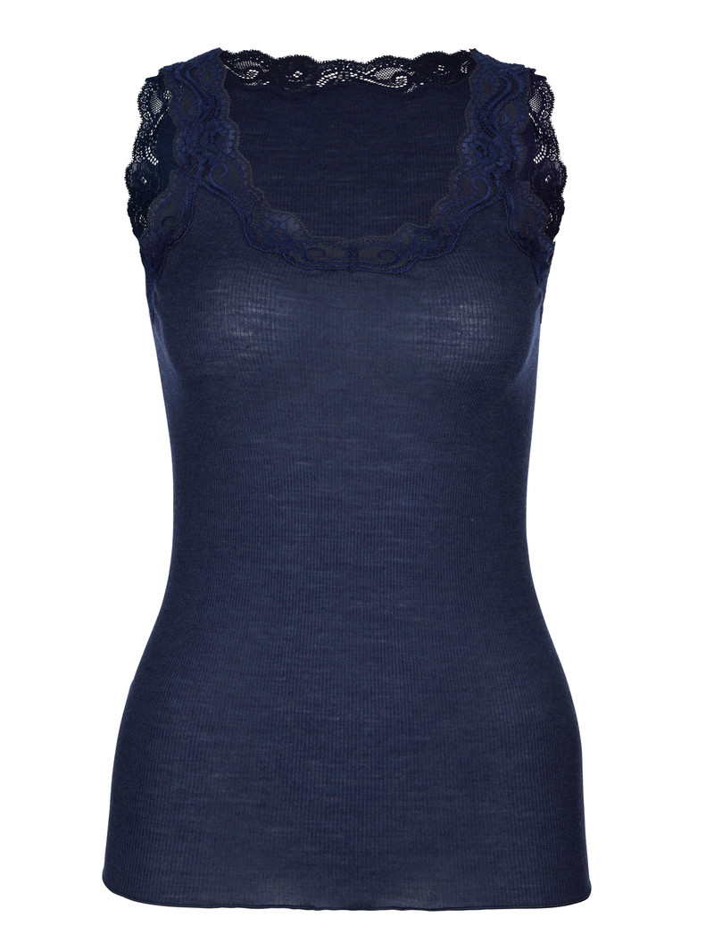 Women Calida Richesse Lace Tank Top Underwear Eclipse Blue | 047136-LGF