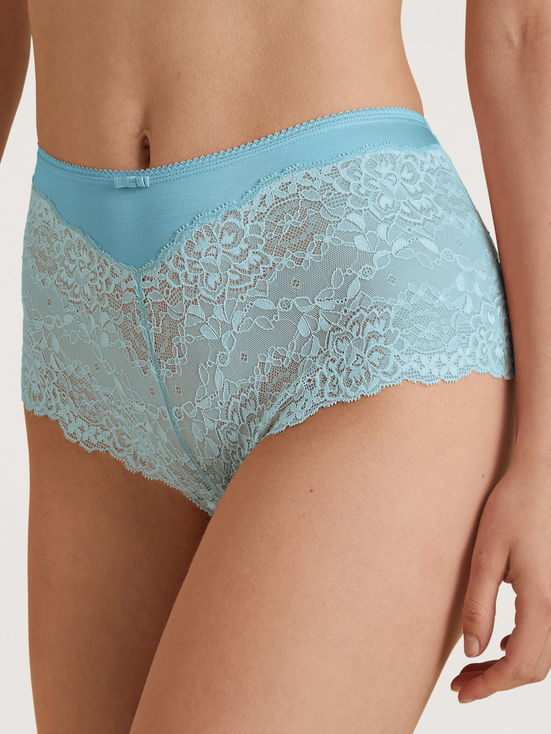 Women Calida Sensual Secrets Shorty Regular Cut Underwear Blue Topaz | 781605-ERV