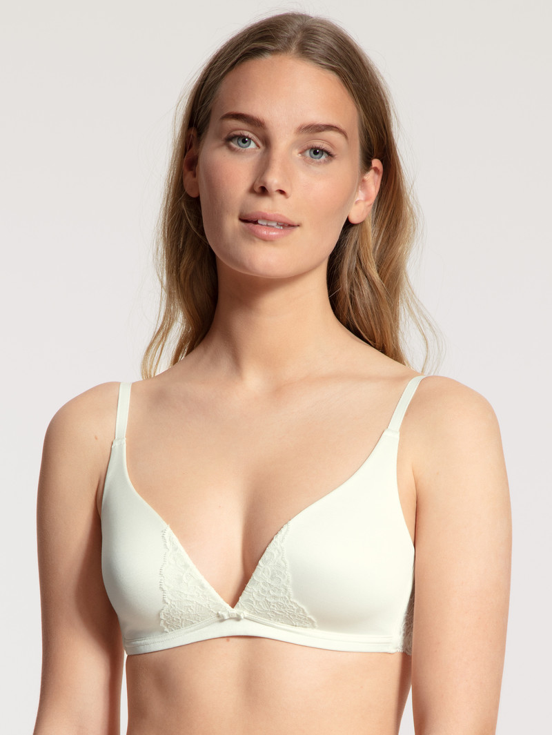 Women Calida Sensual Secrets Soft Bra Underwear Alabaster Crème | 357901-WTL