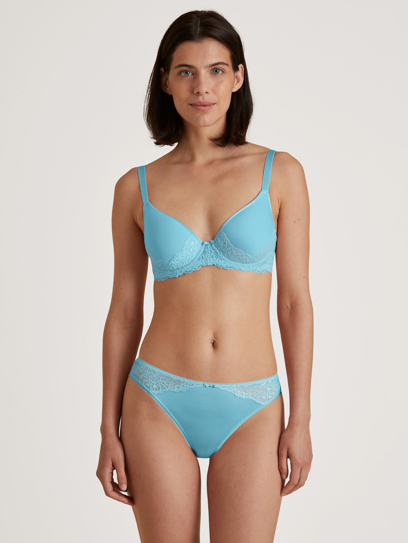 Women Calida Sensual Secrets Spacer Bra Underwear Blue Topaz | 304816-URF