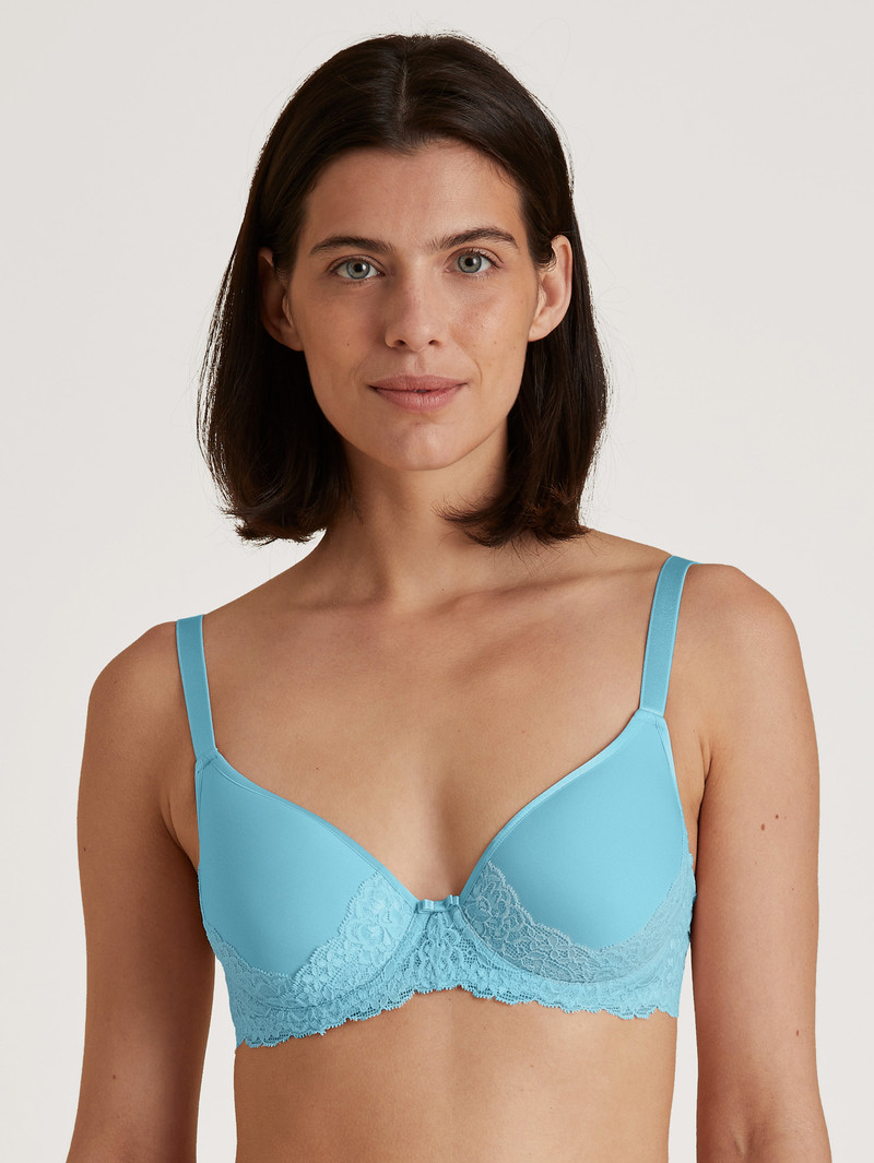 Women Calida Sensual Secrets Spacer Bra Underwear Blue Topaz | 304816-URF