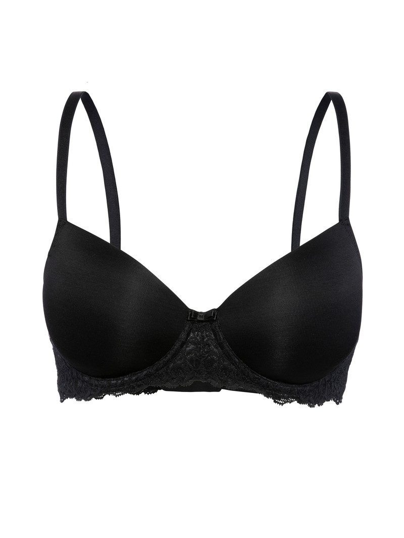 Women Calida Sensual Secrets Underwired T-shirt Bra With Padding Underwear Schwarz | 783420-NDK