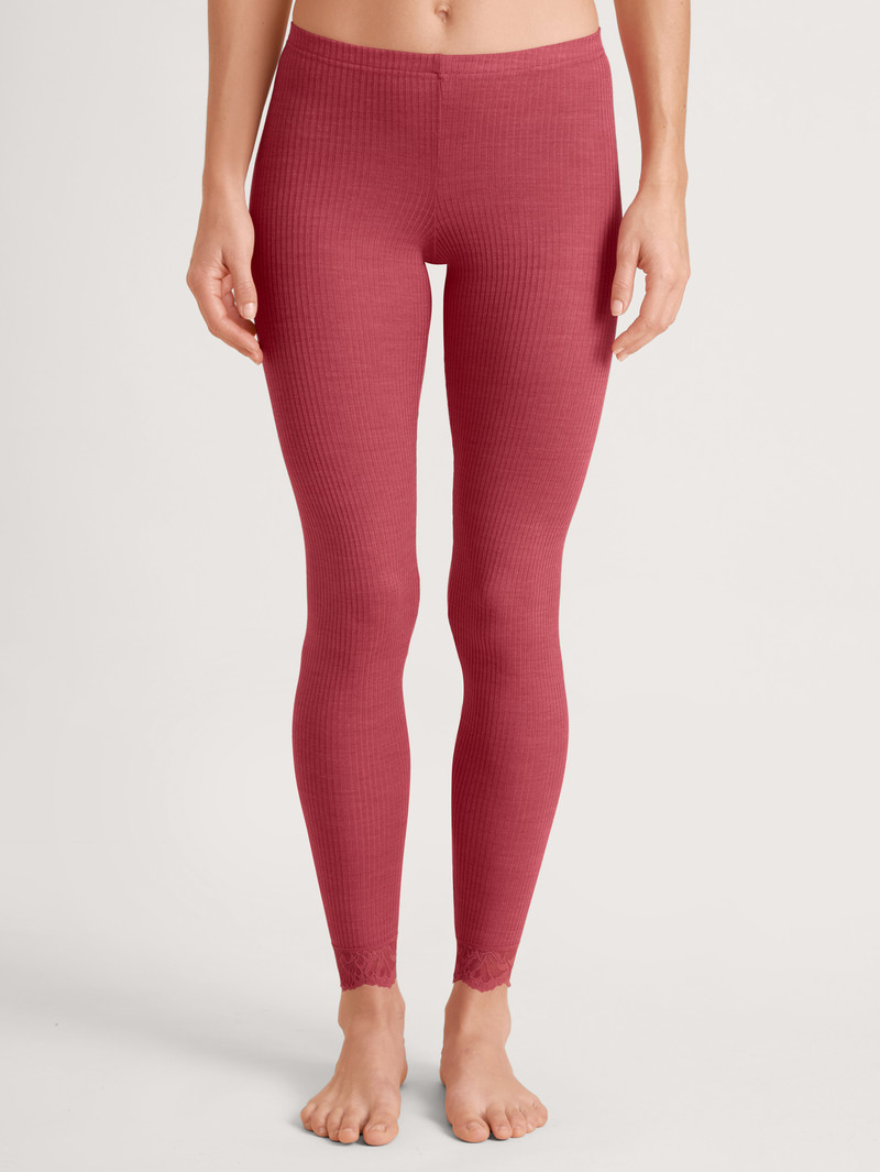 Women Calida Silky Wool Joy Leggings Underwear Pomegranate Red | 456982-OCI