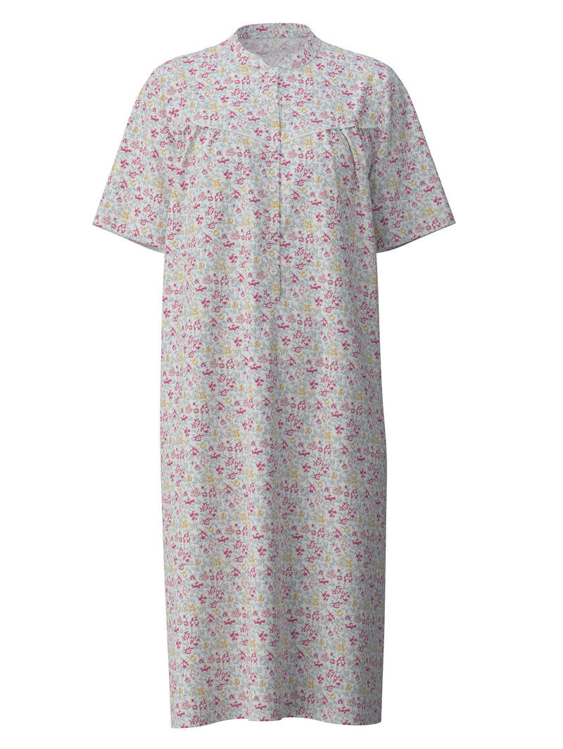 Women Calida Soft Cotton Nightdress, Length 110 Cm Sleepwear Blush Flower | 725649-UME