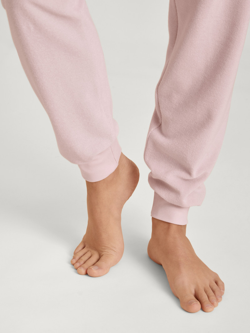 Women Calida Soft Dreams Terry Pyjama With Cuff Sleepwear Peach Rose | 815736-GWM