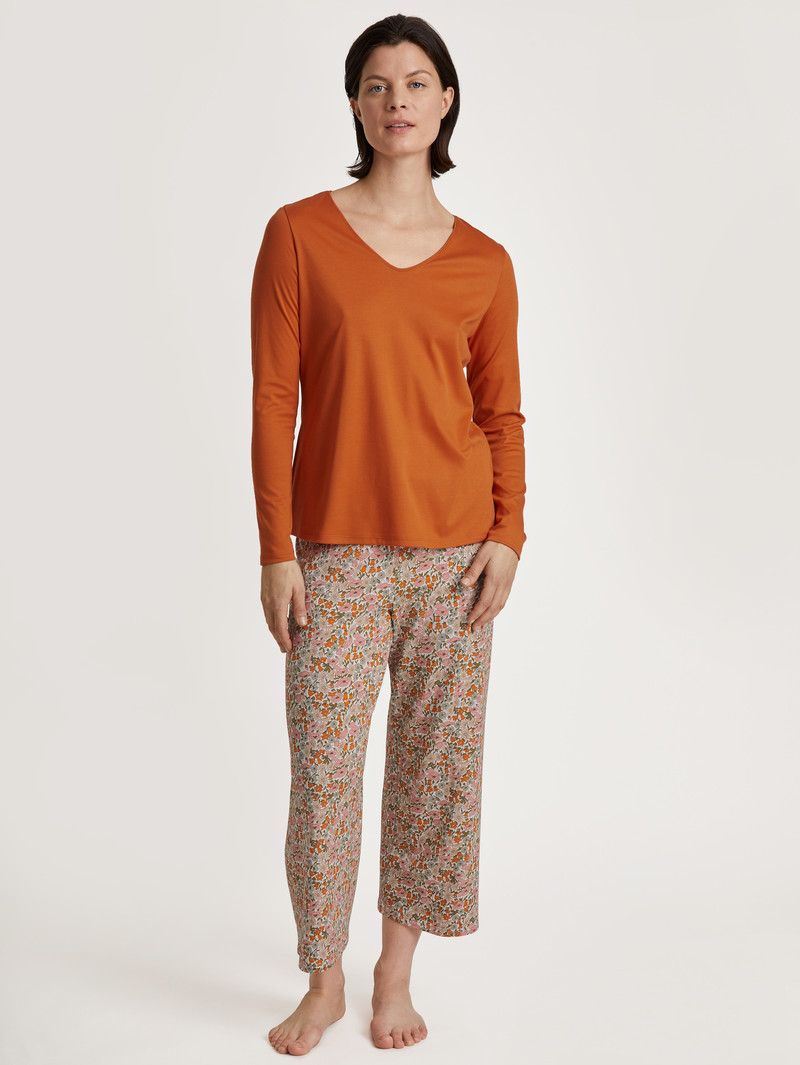 Women Calida Special Shirt Long Sleeve Loungewear Smoked Paprika | 205317-QHP