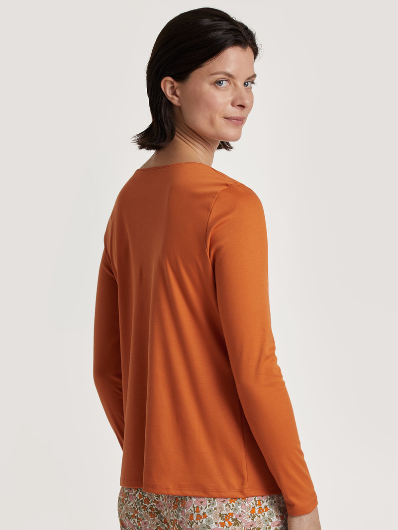 Women Calida Special Shirt Long Sleeve Sleepwear Smoked Paprika | 807436-OVC