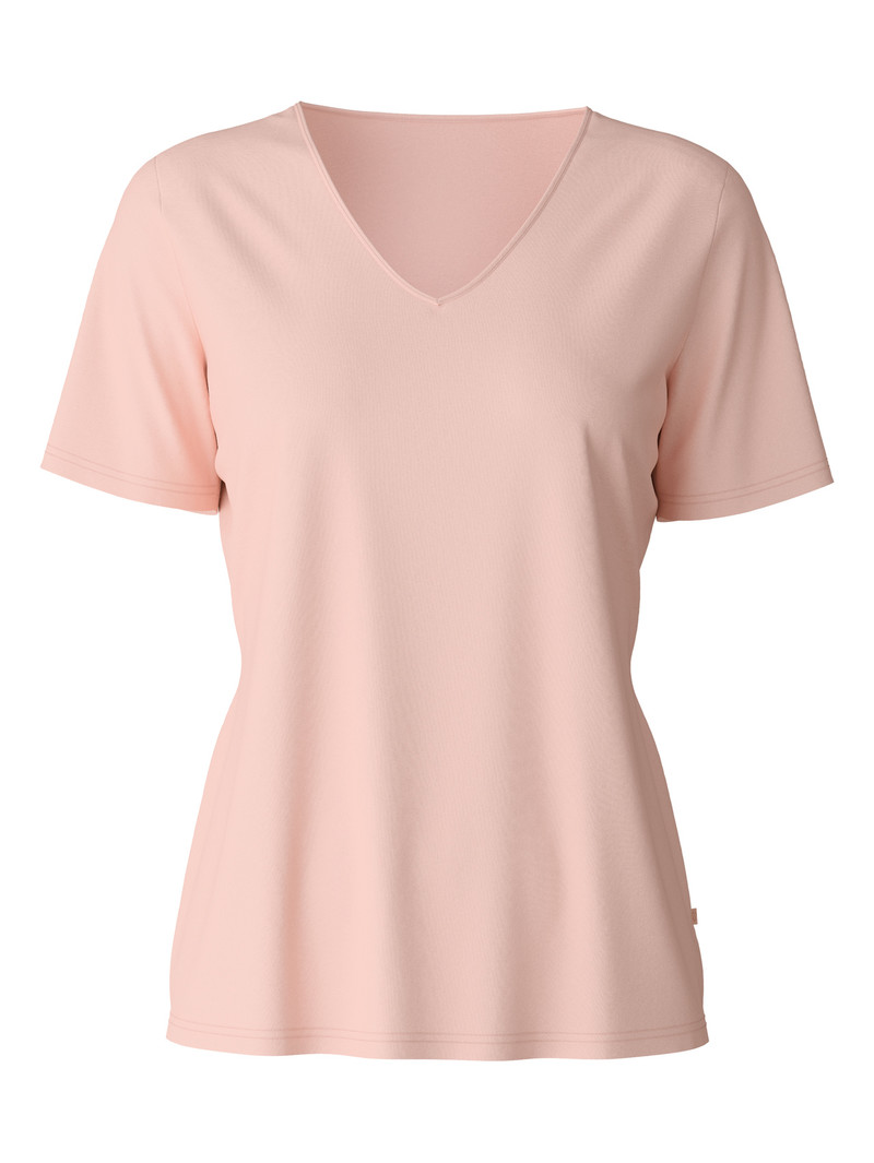 Women Calida Special Shirt Short Sleeve Sleepwear Pearl Blush | 534687-TCW