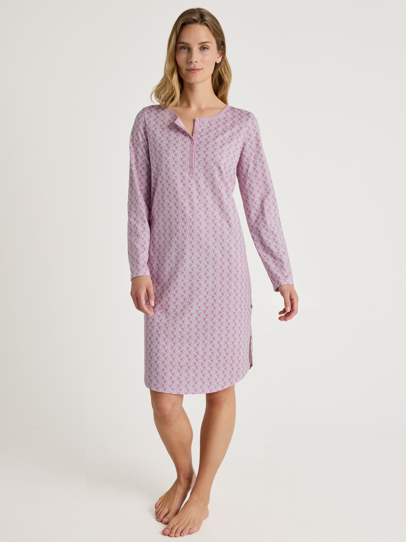 Women Calida Special Sleepshirt, Length 100 Cm Sleepwear New Fragrant Lilac | 475603-XRK