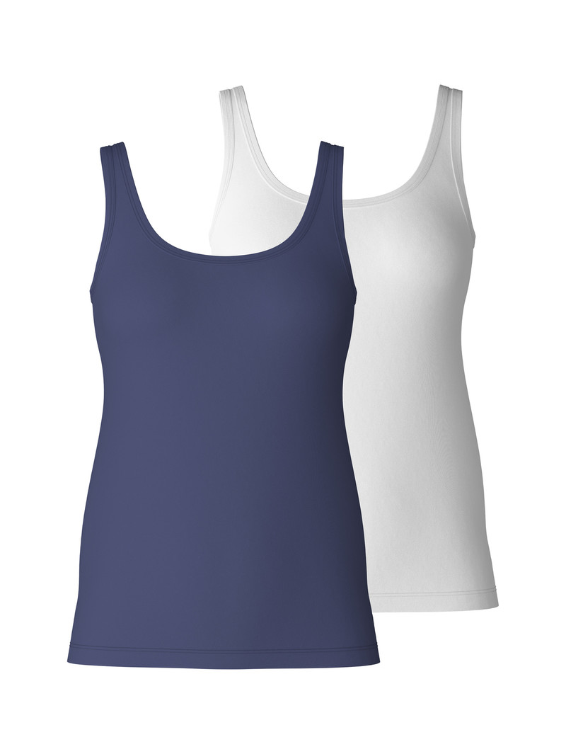 Women Calida Special Tank Top, 2-pack Underwear Peacoat Blue | 374098-HYF