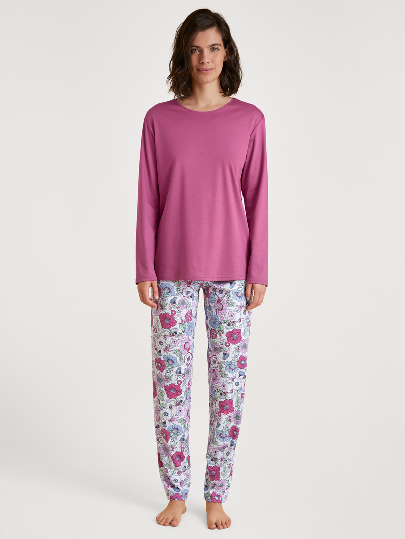 Women Calida Spring Flower Dreams Pyjama Sleepwear Red Violet | 820467-TMW