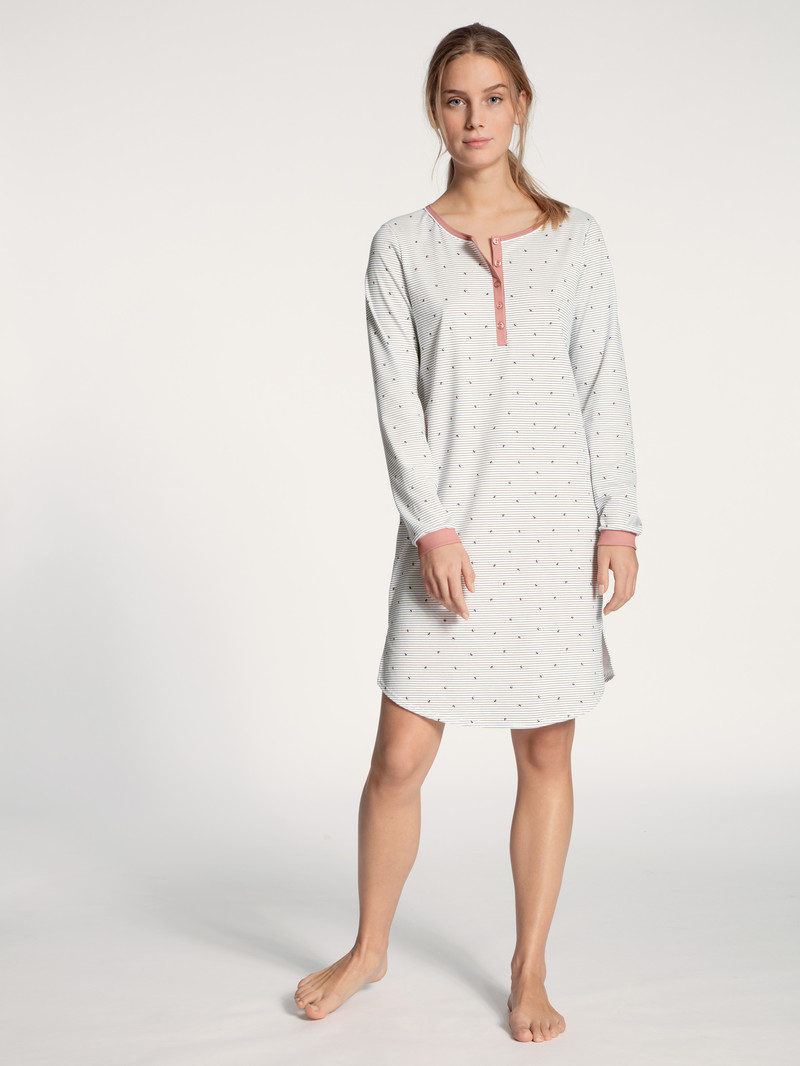 Women Calida Sweet Dreams Sleepshirt, Length 95cm Sleepwear Rose Bud | 912456-KRI