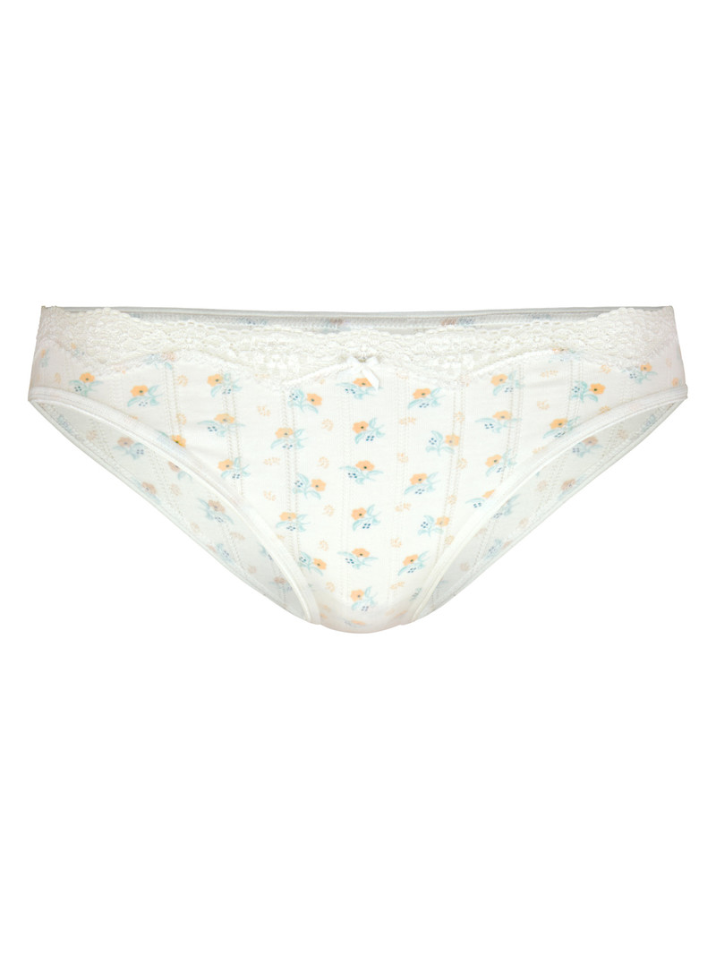 Women Calida Toujours Print Brief Underwear Star White Flowers | 706453-JAF