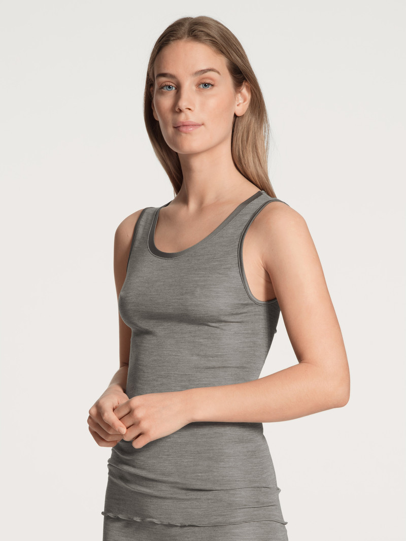 Women Calida True Confidence Tank Top Underwear Platin Melé_ | 695132-GND