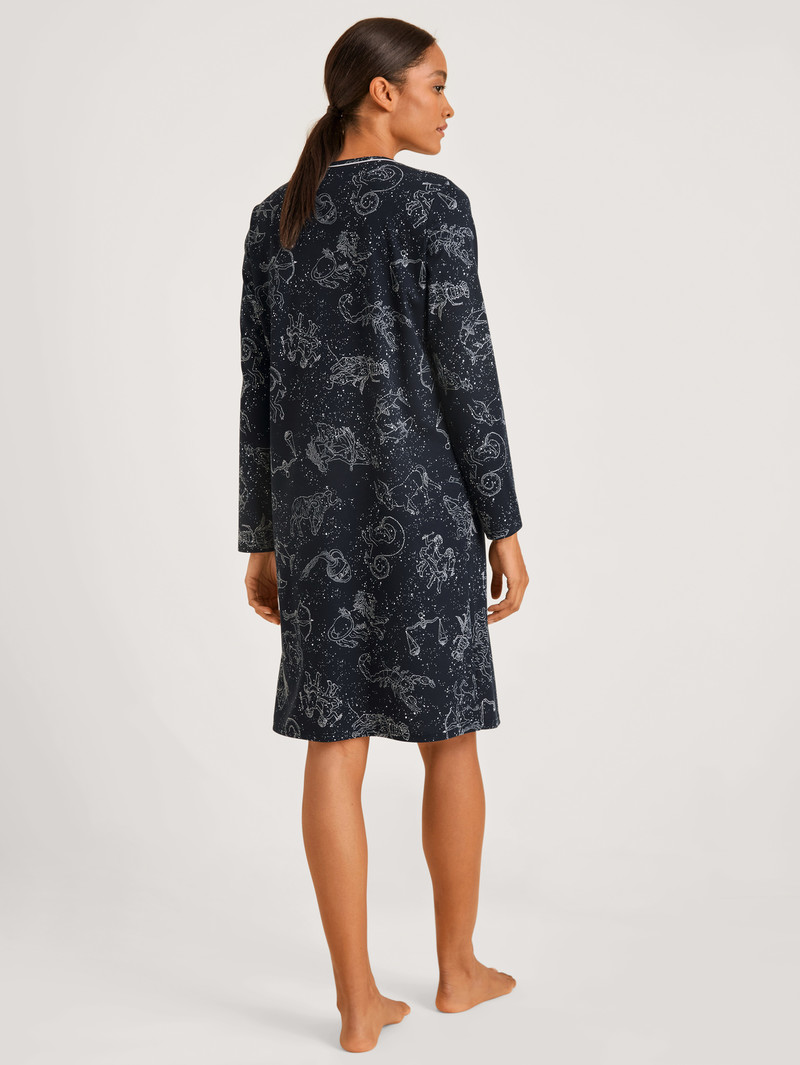 Women Calida Winter Dreams Nightdress Sleepwear Dark Lapis Blue | 628749-RKE